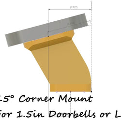 15º Offset Corner Trim Doorbell Mount 1.6in Width Doorbell or Less for Brick Storm Door Area - DoorbellMount.Com