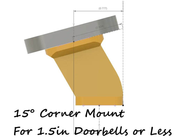 15º Offset Corner Trim Doorbell Mount 1.6in Width Doorbell or Less for Brick Storm Door Area - DoorbellMount.Com