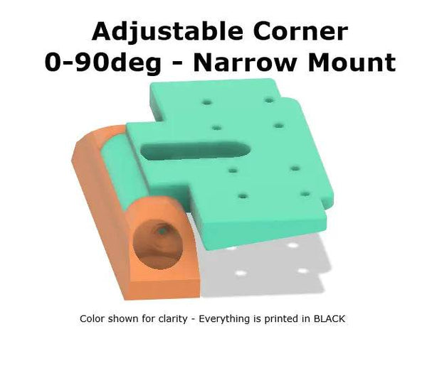 Adjustable Corner Mount Angled Doorbell Mount for 0 - 90 Degrees Horizontal Angles - DoorbellMount.Com