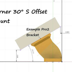 30º Offset Corner Trim Doorbell Mount S Shaped for Brick Storm Door Area (2in Wide Doorbells and less) - DoorbellMount.Com