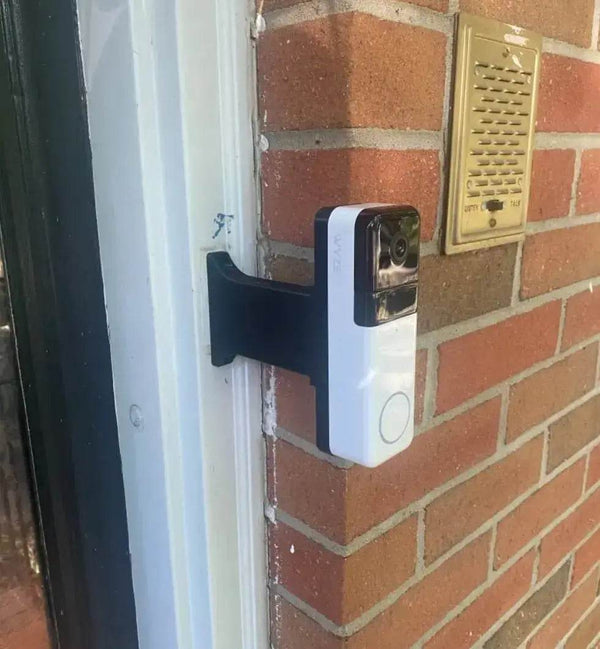 Roku Doorbell Smart Home Wireless Doorbell Brick Extension -Narrow Base - Offset Extend Over Brick - DoorbellMount.Com