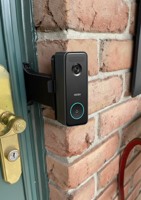 Narrow Doorbell Brick Extension Mount | AOSU Video Doorbell | 9/16in Wide - Full Offset