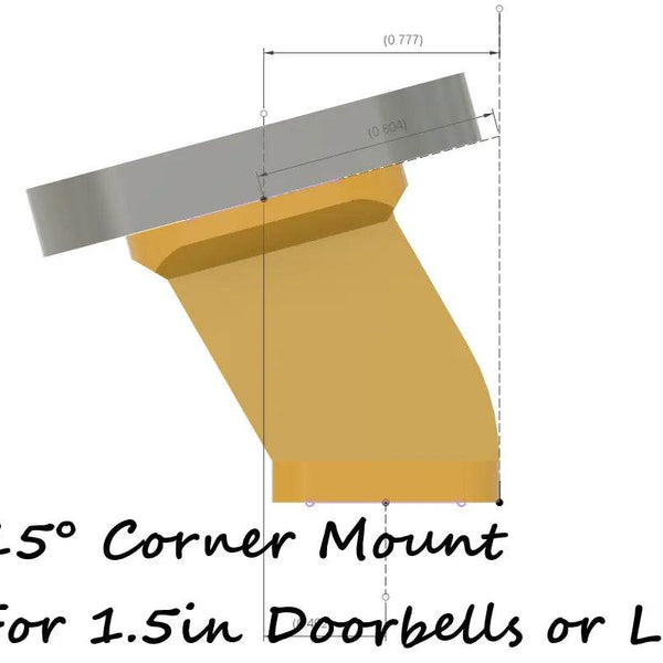 15º Offset Corner Trim Doorbell Mount 1.6in Width Doorbell or Less for Brick Storm Door Area - DoorbellMount.Com