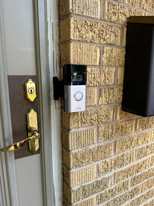 Ring Battery Doorbell PRO Brick Extension - 9/16in Wide - FULL Offset Over Side of Brick - DoorbellMount.Com