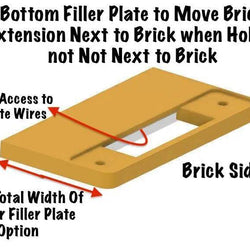 Brick Bottom Filler Spacer Plate for Offset Brick Extensions - DoorbellMount.Com