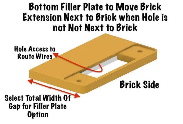 Brick Bottom Filler Spacer Plate for Offset Brick Extensions - DoorbellMount.Com
