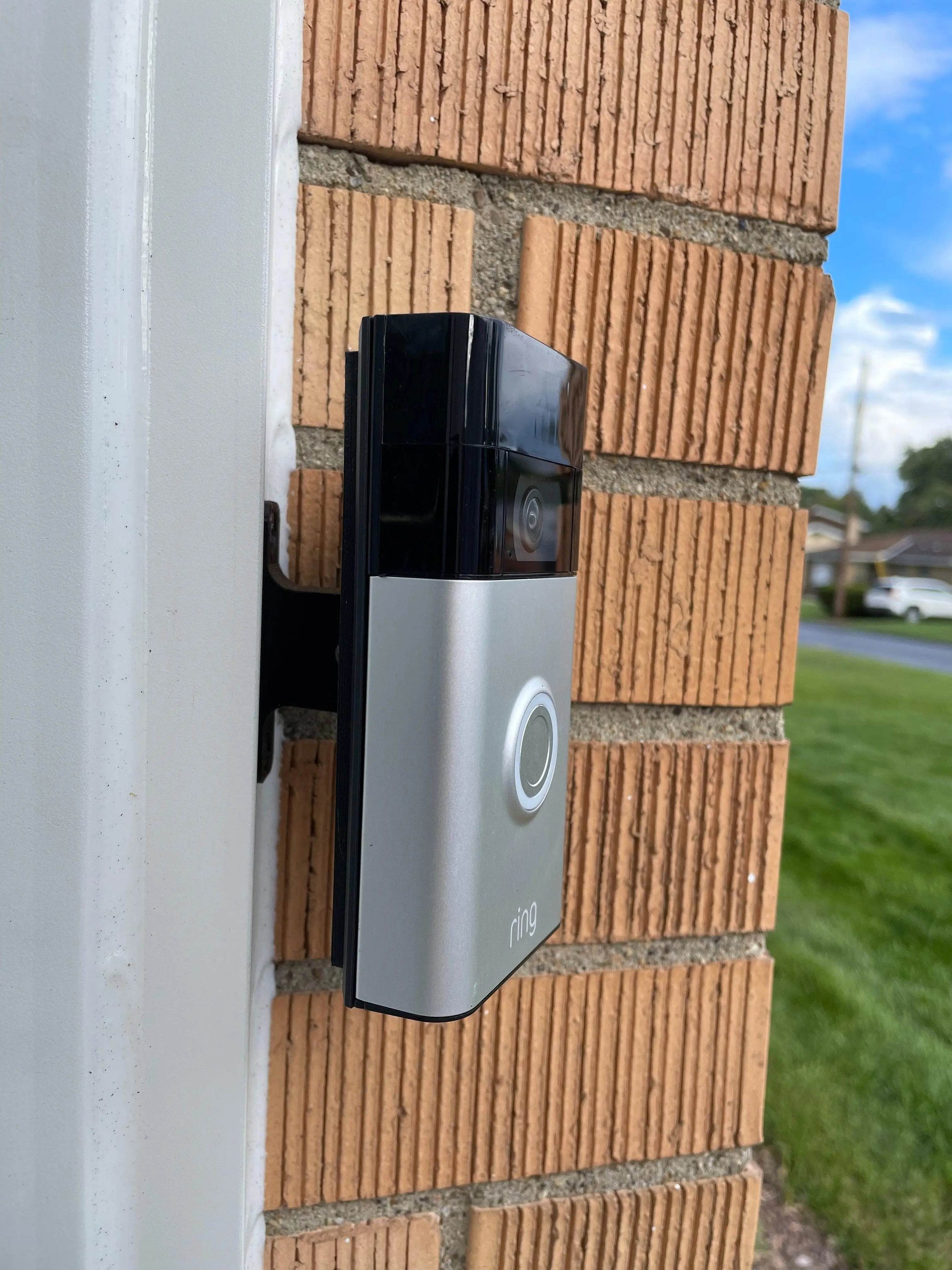 Corner Doorbell Mount Angled 30º for SMALLER Video Doorbells for Slim Narrow Storm Door Areas - DoorbellMount.Com