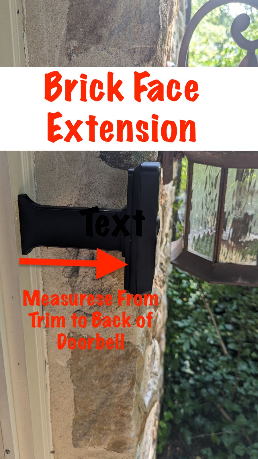 Ring Pro (not pro2) Doorbell Brick Face Extension - 9/16in Wide - No Offset Center Extender