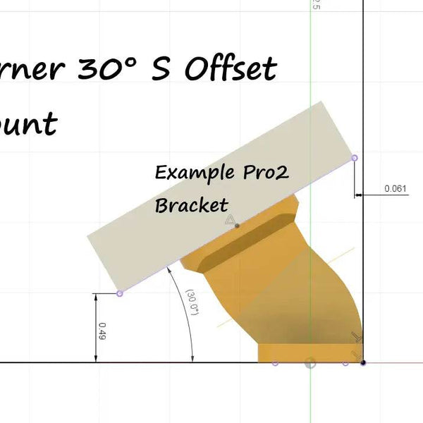 30º Offset Corner Trim Doorbell Mount S Shaped for Brick Storm Door Area (2in Wide Doorbells and less) - DoorbellMount.Com