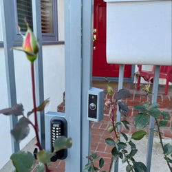 Custom Fixed Ring Pro Fence Mount, 90° with 15° Inward Angle, Hidden Wires - DoorbellMount.Com