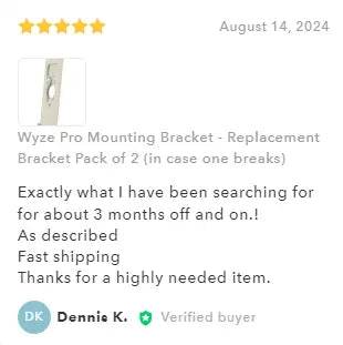 Wyze Pro Mounting Bracket - Replacement Bracket Pack of 2 in Black (in case one breaks) - DoorbellMount.Com