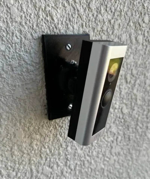 Single Gang Box Base Integrated Swivel 35° Mount for Doorbells - Adjustable Swivel Version for Frontal Angle Adjustment - DoorbellMount.Com