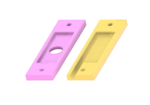 Adhesive Mount for Traditional Wired Doorbell Push Button- with wire routing channel