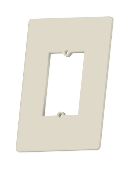 Exact-size PETG thermostat mounting plate covering the wall outline left by an old thermostat
