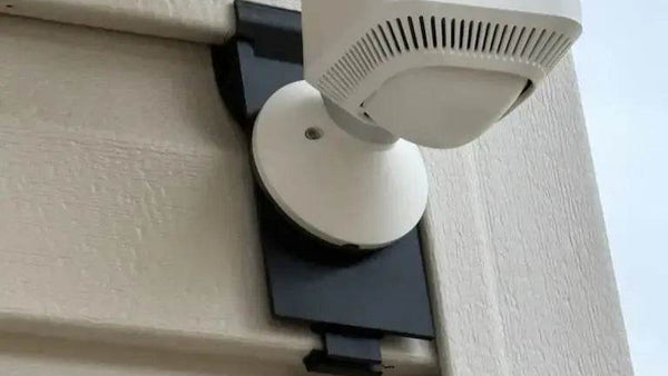 Ring Stick Up Cam Vinyl Siding Mount - Screwless - Any Vinyl Siding 3-5in Dutch Lap - DoorbellMount.Com