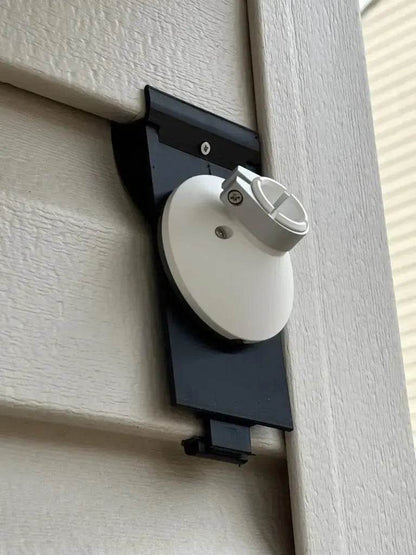 Ring Stick Up Cam Vinyl Siding Mount - Screwless - Any Vinyl Siding 3-5in Dutch Lap - DoorbellMount.Com