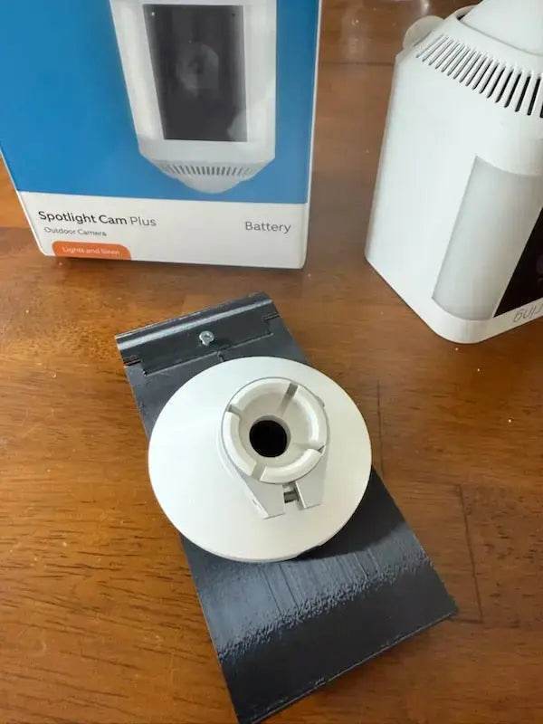 Ring Stick Up Cam Vinyl Siding Mount - Screwless - Any Vinyl Siding 3-5in Dutch Lap - DoorbellMount.Com