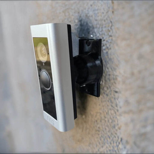 0-35 degree adjustable swivel doorbell mount with slotted holes for 2in to 2-3/8in hole spacing