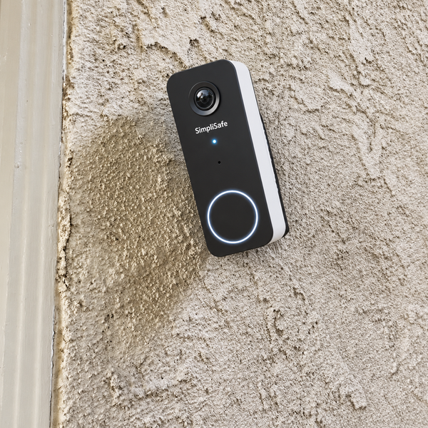SimpliSafe 2K Series 2 doorbell on DoorbellMount swivel mount