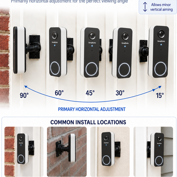 SimpliSafe 2K Series 2 swivel mount adjustment illustration