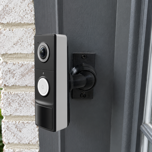 Tapo D225 on adjustable 15–90 degree swivel mount, left orientation