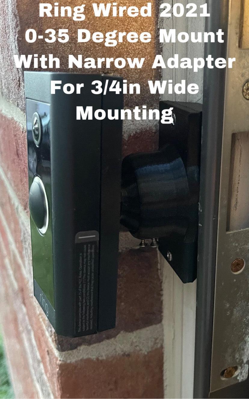 Swivel 35° Mount for Ring Wired 2021 Doorbell - Adjustable Swivel Version for Frontal Angle Adjustments - DoorbellMount.Com