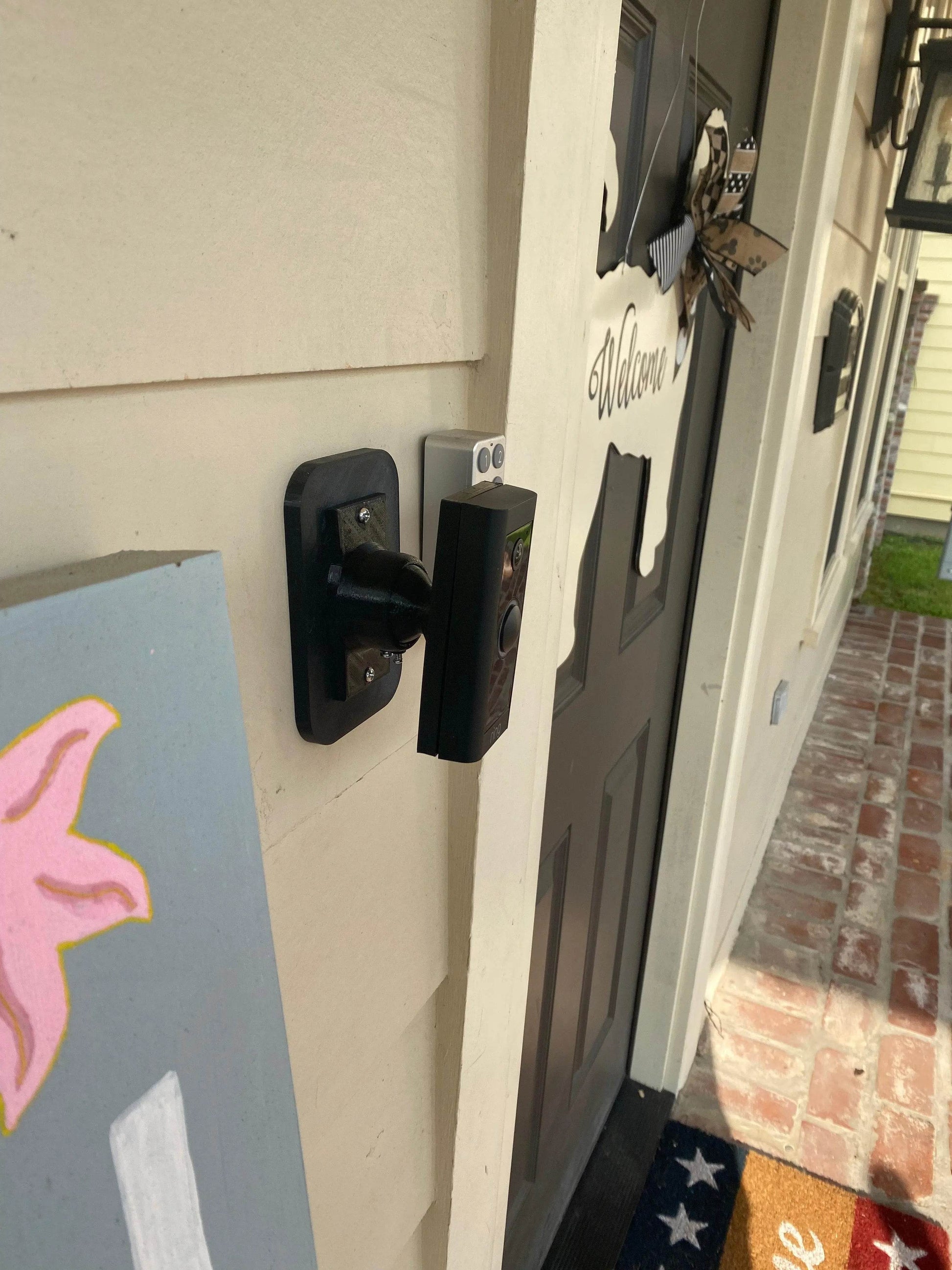 Adjustable 35° Swivel Video Doorbell Mount for Frontal Angle Adjustment - Rotate Horizontal / Vertical - DoorbellMount.Com