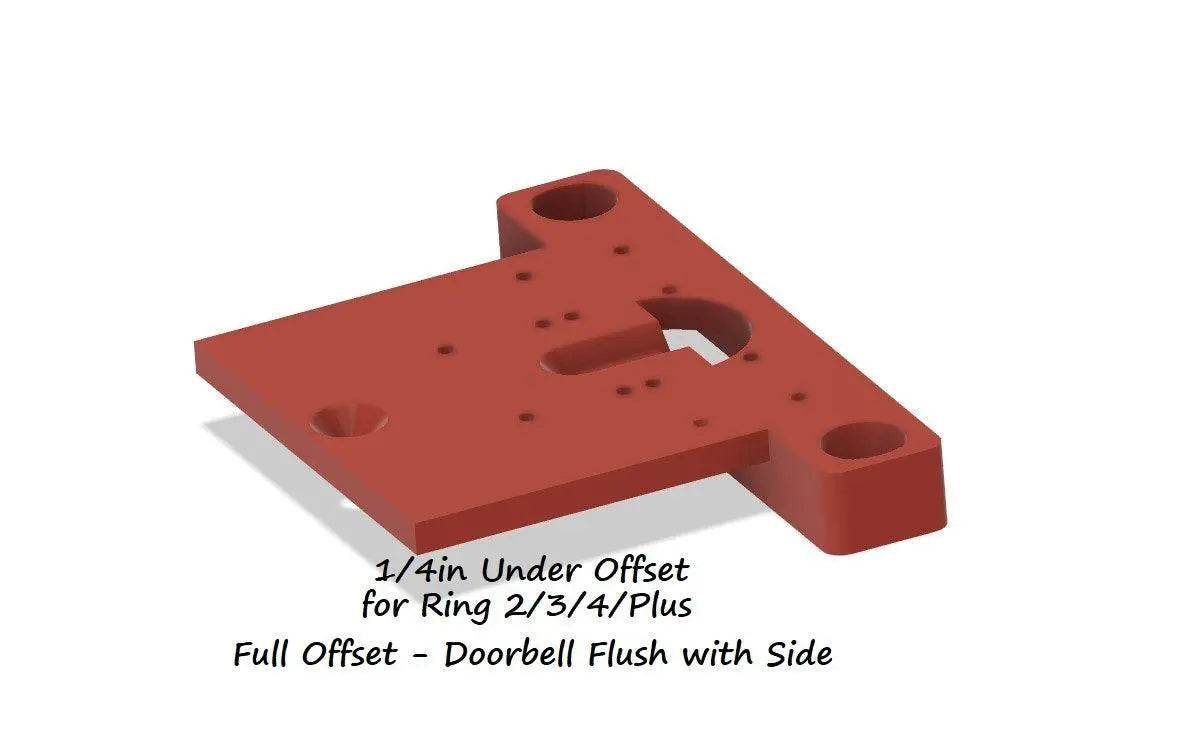 Ring Doorbell 4 Brick Extension - 9/16in Wide - FULL Offset Over Brick Away from Door - DoorbellMount.Com