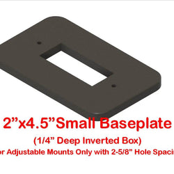 Small Inverted Box Baseplate 2-1/2in x 4in for Adjustable Swivel Mounts - DoorbellMount.Com
